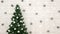 Christmas tree with Pine cone and Snowflake on white wood background - artwork for christmas day or happy new year - 3D