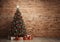 Christmas tree pine decor presents home winter intrerier. Generative AI