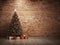 Christmas tree pine decor presents home winter intrerier. Generative AI