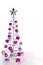 Christmas tree of pink and silver jingle bells