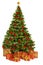 Christmas Tree and Presents Gifts, Xmas Tree Toys on White