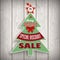 Christmas Tree Price Sticker Wood Pin