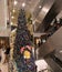 Christmas tree in Printemps Haussmann shopping center in Paris
