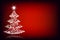 Christmas tree-red background