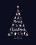 Christmas tree rose gold icon elements lettering blue background