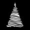 Christmas tree scribble design isolated on black background