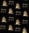 Christmas tree seamless pattern vector gold and black merry x-mas