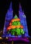 Christmas tree seasons greetings St Mary\'s Cathedral, Sydney