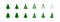 Christmas tree set green icons. X-mas sign simbol, fir tree silhouettes. Vector isolated flat illustration for holiday design