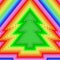 Christmas tree shape composed of colorful metallic pipes