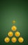 Christmas tree shape made from pickleball sports ball.