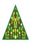 Christmas tree with silhouettes tableware, cutlery utensils. Vector illustration