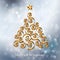Christmas tree silver background