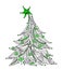 Christmas tree, sketch,