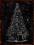 Christmas Tree Sketch on Blackboard