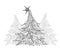 Christmas tree, sketch, Kid\'s dreams