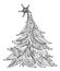 Christmas tree, sketch, Kid\'s dreams