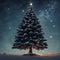 a christmas tree with snow generativeAi