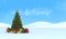 Christmas tree on snow - rendering