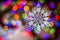 Christmas tree snowflake decoration on lights background