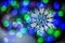 Christmas tree snowflake decoration on lights background