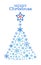 Christmas tree snowflakes with star shape on top. Merry Christmas and happy new year.