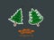 Christmas tree stickers. Merry Christmas and happy new year for