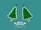 Christmas tree stickers. Merry Christmas and happy new year for