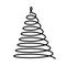 Christmas tree. Thin black wired spiral in a shape of Christmas tree. Simple modern vector illustration