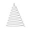 Christmas tree. Thin black wired spiral in a shape of Christmas tree. Simple modern vector illustration