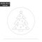 Christmas tree thin line flat icon