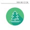 Christmas tree thin line icon. Spruce fir. New Year celebration outline decorated pictogram. Xmas winter element. Vector