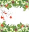 Christmas tree with tinsel, candy canes and rowan branches. Christmas background