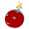 Christmas tree toy ball red tomato smiling face