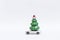 Christmas tree toy on car model isolate on white background