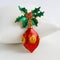Christmas Tree Toy Red Ball with Yellow Ornament Happy New Year Holidays Colorful Items Jewelry