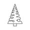 Christmas tree with toys icon, outline style