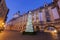 Christmas tree by University of WrocÅ‚aw at night