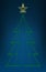 Christmas tree vector blue background