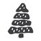 Christmas Tree vector icon silhouette shape. Simple contour symbol. Isolated on white web sign kit of stylized spruce