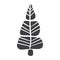 Christmas Tree vector icon silhouette. Simple contour symbol. Isolated on white web sign kit of stylized spruce