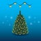 Christmas tree vector isolated on bright background.