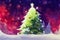 Christmas Tree Watercolor Starry Night