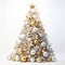 Christmas tree white colored with gold and silver ornaments