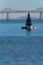 Christmas tree on a white float in San Franciso Bay