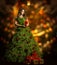 Christmas Tree Woman Fashion Dress, Model Girl, Xmas Lights