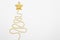 Christmas tree yellow garland on white background