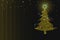 Christmas tree on the yellow texure background