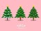 Christmas trees cartoon collection. Merry Christmas and happy ne