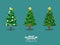 Christmas trees cartoon collection. Merry Christmas and happy ne